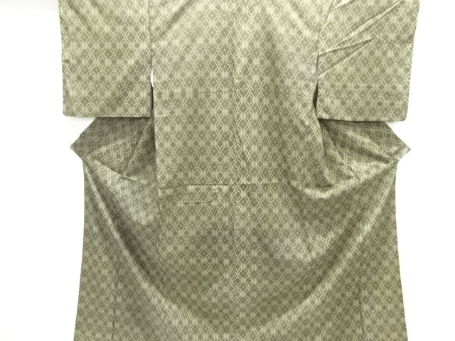 JAPANESE KIMONO / ANTIQUE KIMONO / TAISHO ROMAN STYLE / SILK / GEOMETRIC PATTERN